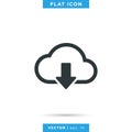 Cloud Icon Vector Design Template. Download data icon. Royalty Free Stock Photo