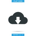 Cloud Icon Vector Design Template. Download data icon. Royalty Free Stock Photo