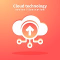 Cloud icon, vector illustration for web design. Network technologies, Cloud Computing Concept