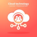 Cloud icon, vector illustration for web design. Network technologies, Cloud Computing Concept Royalty Free Stock Photo
