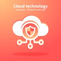 Cloud icon, vector illustration for web design. Network technologies, Cloud Computing Concept Royalty Free Stock Photo