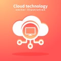 Cloud icon, vector illustration for web design. Network technologies, Cloud Computing Concept Royalty Free Stock Photo
