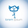 Cloud icon vector logo in the form of a bird Royalty Free Stock Photo