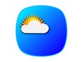 cloud, icon, weather, button, symbol, blue, sun, internet, forecast, web, isolated, computing, technology, rain, sky, illustration Royalty Free Stock Photo