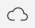 Cloud Icon. Weather Season Climate Cloudy Web Computer Data Storage Server. Black White Sign Symbol EPS Vector