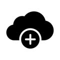Cloud  glyph flat  icon Royalty Free Stock Photo