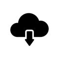 Cloud glyph flat icon Royalty Free Stock Photo