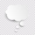 Cloud Icon, white thought bubble on transparent checked background for Infographic design Royalty Free Stock Photo