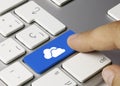 Cloud icon - Inscription on Blue Keyboard Key Royalty Free Stock Photo