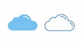 Cloud Icons Blue Filled and Outline, Symbolizing Technology and Weather Royalty Free Stock Photo