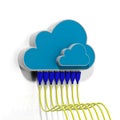 Cloud icons with Ethernet cables