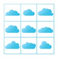 Cloud icons set