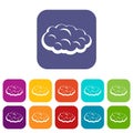 Cloud icons set flat Royalty Free Stock Photo