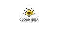 Cloud idea bulb logo vector design Royalty Free Stock Photo