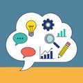 Cloud of Ideas - Brainstorming and Creative Thinking Concept Royalty Free Stock Photo