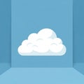 Cloud illustration on a blue background with a three-dimensional Royalty Free Stock Photo
