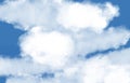 Cloud illustration with blue sky. White clouds