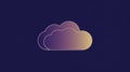 Cloud Illustration With a Gradient on a Dark Blue Background Royalty Free Stock Photo