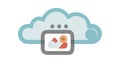 Cloud with Image Icon for Photo Storage, vector design Generative AI Royalty Free Stock Photo