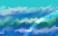Cloud image With seven color of rainbow . Royalty Free Stock Photo