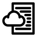 Cloud Information, Cloud Data, Cloud File Outline Icon
