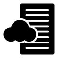 Cloud Information, Cloud Data, Cloud File Glyph Solid Icon