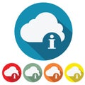 Cloud information web icon flat