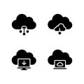 Cloud infrastructure management solid icons Royalty Free Stock Photo