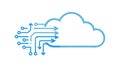 Cloud with Integrated Circuitry Lines, AI and Computing, vector design Generative AI Royalty Free Stock Photo