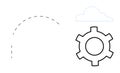 Cloud Integration and Automation Concept with Gear and Dashed Line Design Royalty Free Stock Photo