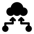 Cloud Integration, Cloud Computing, Cloud Based Glyph Solid Icon