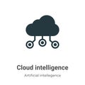 Cloud intelligence vector icon on white background. Flat vector cloud intelligence icon symbol sign from modern artificial Royalty Free Stock Photo