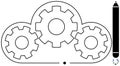 Cloud With Interconnected Gears and Pencil Representing Innovation and Collaboration Royalty Free Stock Photo