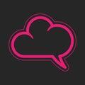 Cloud intimate chat icon. Gentle image of a private chat for communication. Isolated vector illustration on black