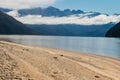 Cloud inversion above lake Manapouri in New Zealand Royalty Free Stock Photo