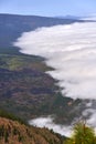 Cloud inversion over forest valley Royalty Free Stock Photo