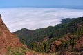 Cloud inversion over mountain forest Royalty Free Stock Photo