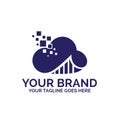 Cloud invest and graphic technology logo - Vector