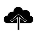Solid Black Cloud Upload Icon Royalty Free Stock Photo