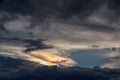 Cloud iridescence phenomenom at sunset II