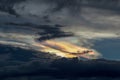 Cloud iridescence phenomenom at sunset Royalty Free Stock Photo