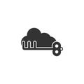 Cloud with key icon. Element of internet security icon for mobile concept and web apps. Detailed Cloud with key icon can be used f