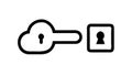 Cloud and Key Icon for Cloud Security and Data Access, vector design Generative AI Royalty Free Stock Photo