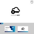 Cloud Key Logo Template, Free Business Card