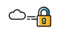 Cloud with Keyhole Icon: Accessing Secure Cloud Storage, vector design Generative AI Royalty Free Stock Photo
