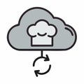 Cloud Kitchen Data Sync Icon Royalty Free Stock Photo
