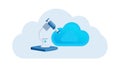 Cloud Lab Research: Digital Science & Innovation, vector design Generative AI Royalty Free Stock Photo