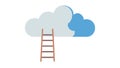Cloud Ladder: Digital Access Cloud Computing Growth, vector design Generative AI Royalty Free Stock Photo