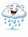 Cloud Laughing With Raindrops Royalty Free Stock Photo