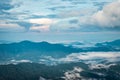 Cloud layers above mountain range Royalty Free Stock Photo